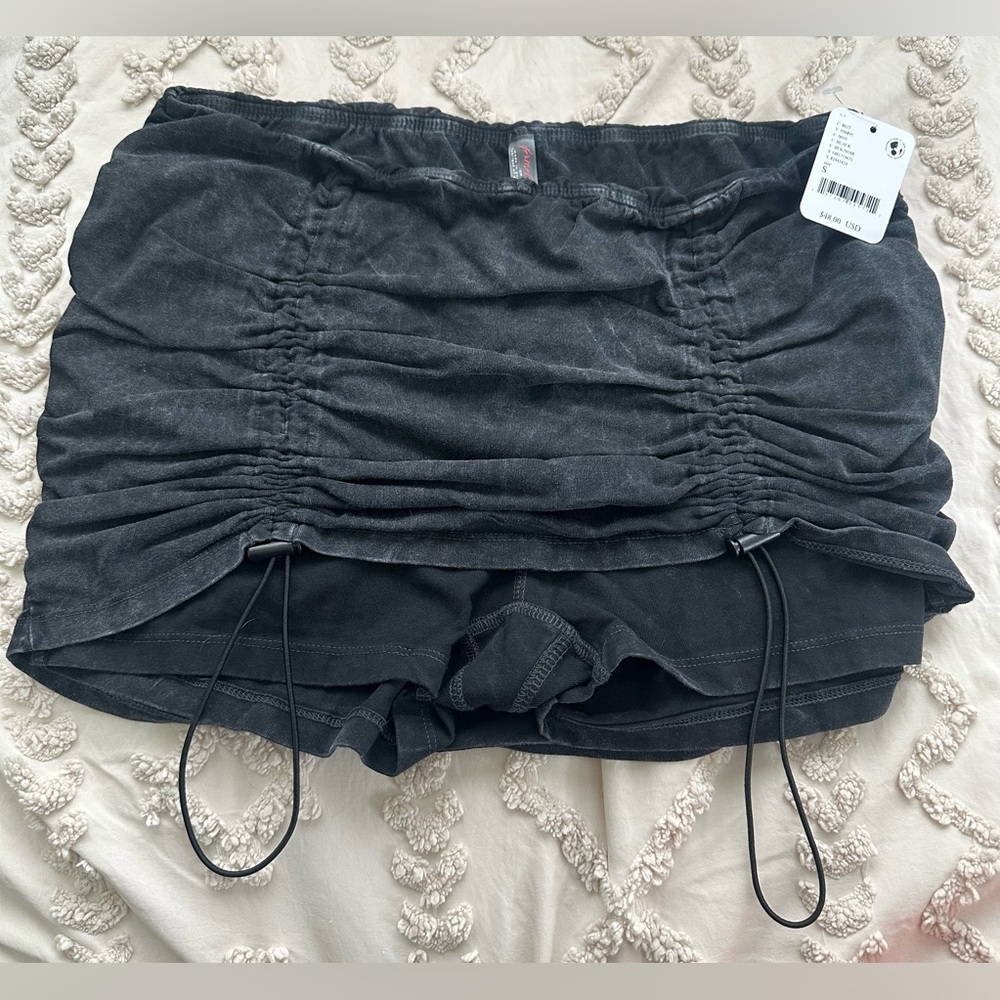 FP Movement by Free People washed black micro cinch skort - small NWT